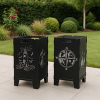 Dein Eigens Motive Feuertonne Cortenstahl Personalisierbar | Feuerkorb Wunschmotiven Gartendeko 40x40x75 & 40x40x50 von NorthCutFL