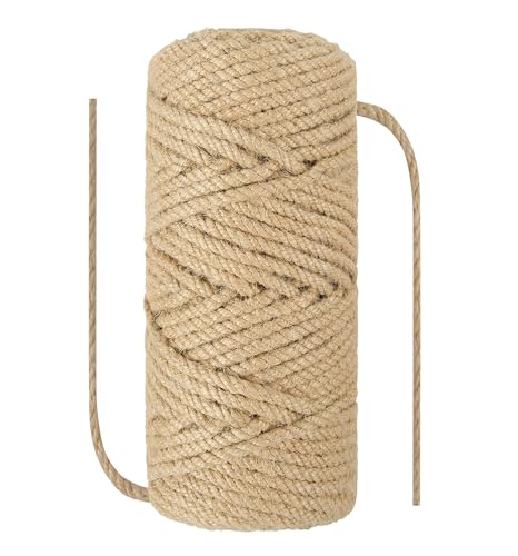 NorthPada 4 mm x 100 Meter Natürliche Sisal Hanf Seil Heavy Duty Dicke Schnur für Katzenkratzer Post Baum, Garten, Bindung, Kunsthandwerk Verpackungsmaterial von NorthPada