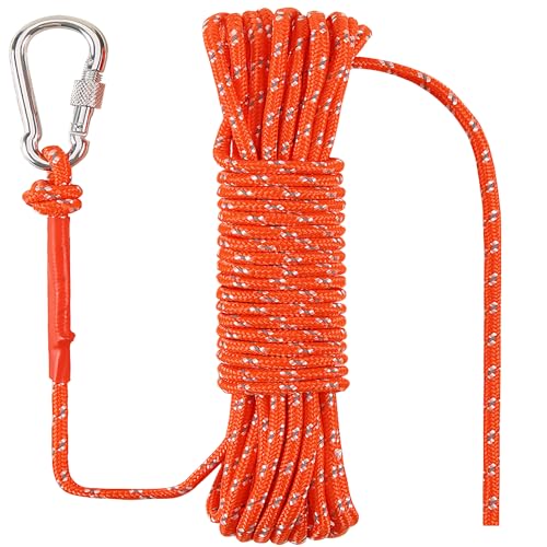 NorthPada 6 mm 10 Meter Schwimmseil Anker Festmacher Seil Bootsseil Marine Seil Dock Lines Kajak Kanu Abschleppleine Reflektierend Orange von NorthPada