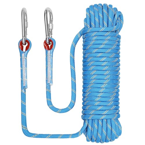 NorthPada Statisches Outdoor-Kletterseil, Nylon-Hochleistungsseil, Baumpfleger-Baumarbeitsseil, Marine-Anker-Boot-Seil, Abseil-Notfallseil, Schaukelseil, 12 mm x 20 Meter Blau von NorthPada