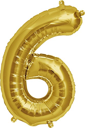 Northstar 275106 563 Folienballon Nummer 6-Gold, 16" von NorthStar