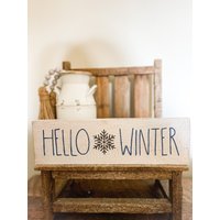 Hallo Winter, Winter Dekor, Holzschild von NorthWoodsWicksCo