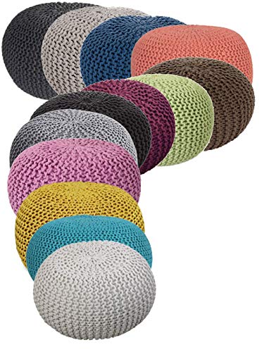Northam Sitzhocker - Sitzpuff/Pouf/Sitzpouf Grobstrick-Optik Ø in ver. Farben (Terrakotta) von Northam