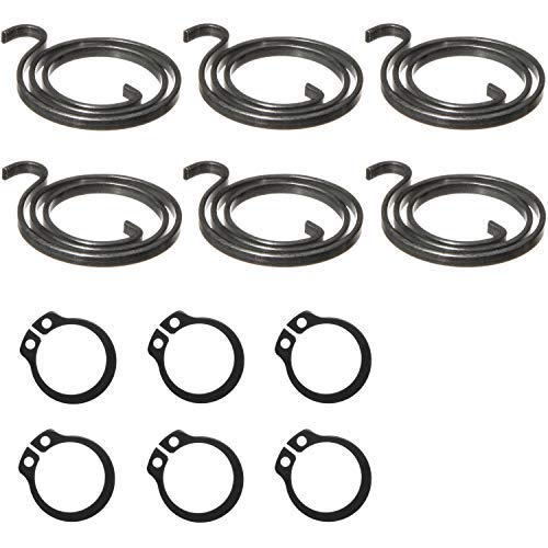 6 Türgrifffedern/Rückholfedern für Türgriff/Türdrücker/Türklinke/Türknauf (2,5 Windungen, 2,5 mm dick) und 6 Sicherungsringen von Northern DIY