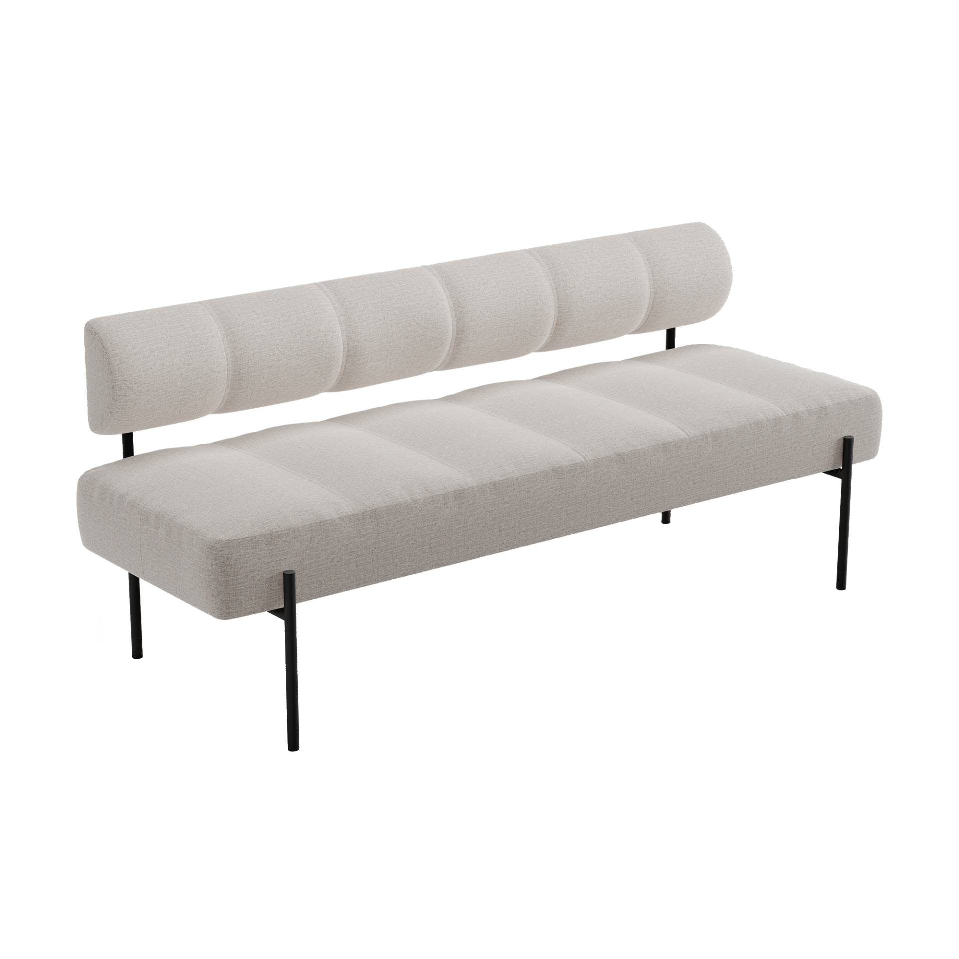 Northern - Daybed Dining Sofa Gestell schwarz - hellgrau/Kvadrat Brusvik 02/LxBxH 200x66x85cm von Northern