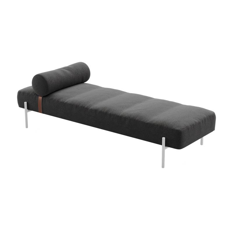 Northern - Daybed Schlafsofa Gestell weiß - dunkelgrau/Kvadrat Brusvik 08/LxBxH 200x66x38cm/mit Nackenrolle von Northern