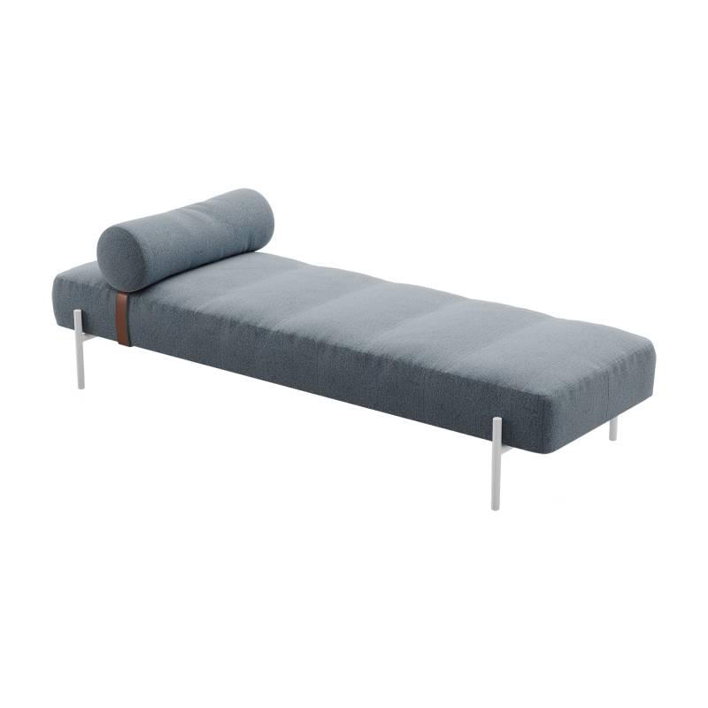 Northern - Daybed Schlafsofa Gestell weiß - graublau/Kvadrat Brusvik 94/LxBxH 200x66x38cm/mit Nackenrolle von Northern