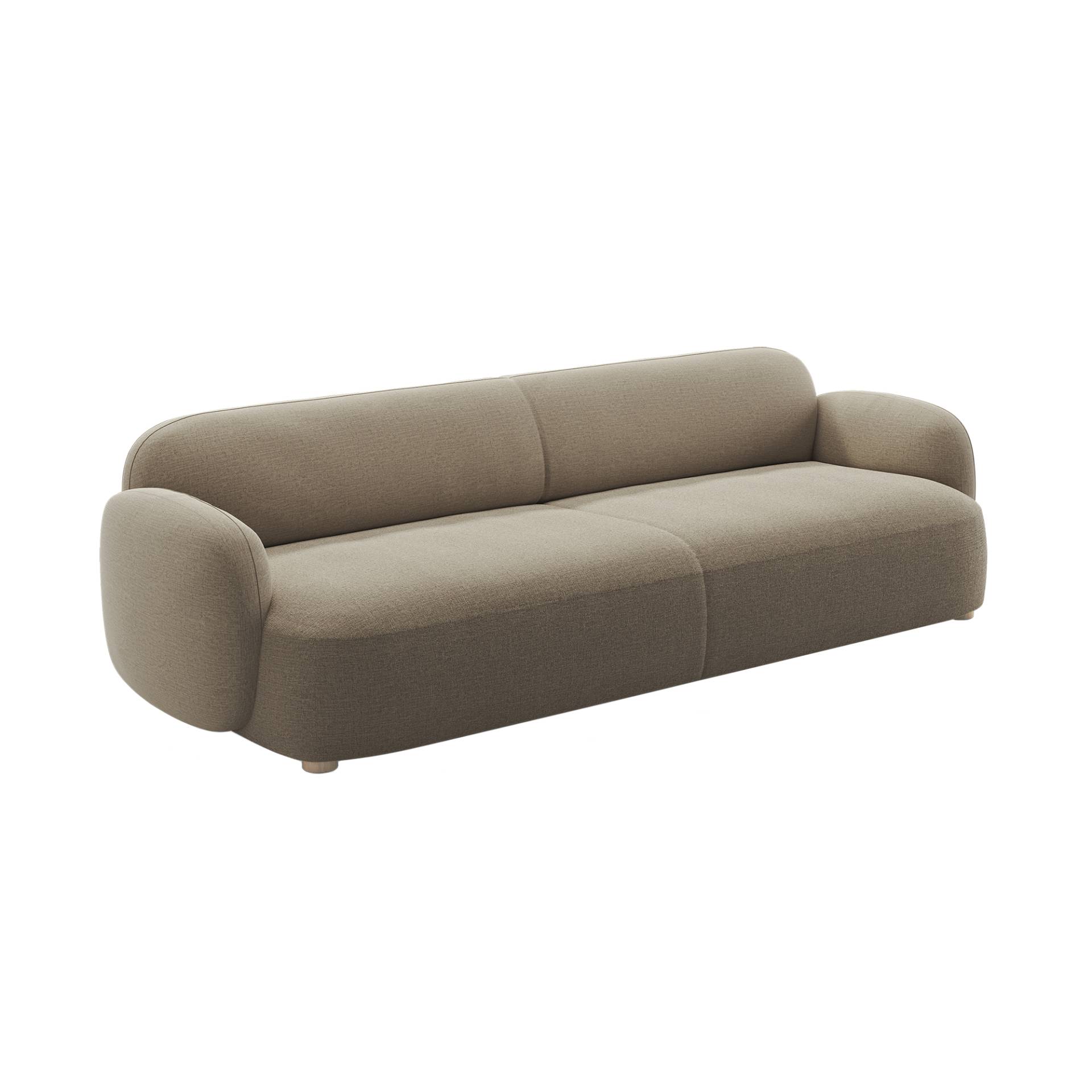 Northern - Gem 3-Sitzer Sofa - hellbraun/Kvadrat Brusvik 65/LxBxH 250x97x70cm/Sitztiefe 66cm von Northern