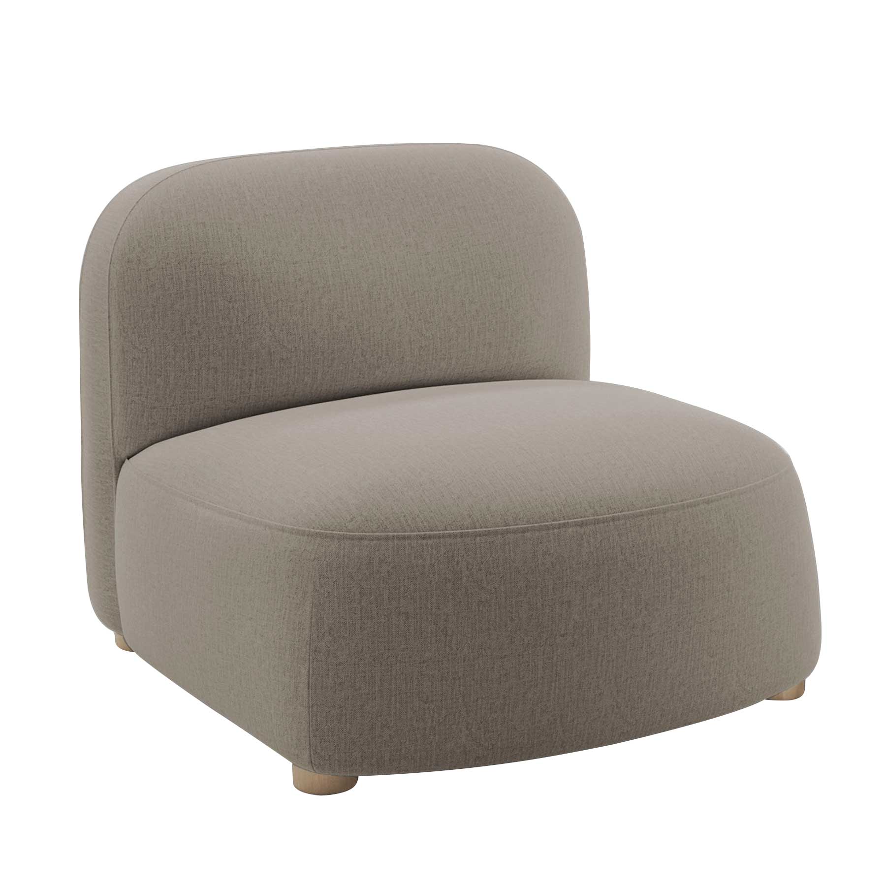 Northern - Gem Lounge Sessel - braun/Kvadrat Brusvik 66 (92 % Schurwolle, 8 % Polyamid)/Füße Eiche/BxHxT 76x69x84cm von Northern