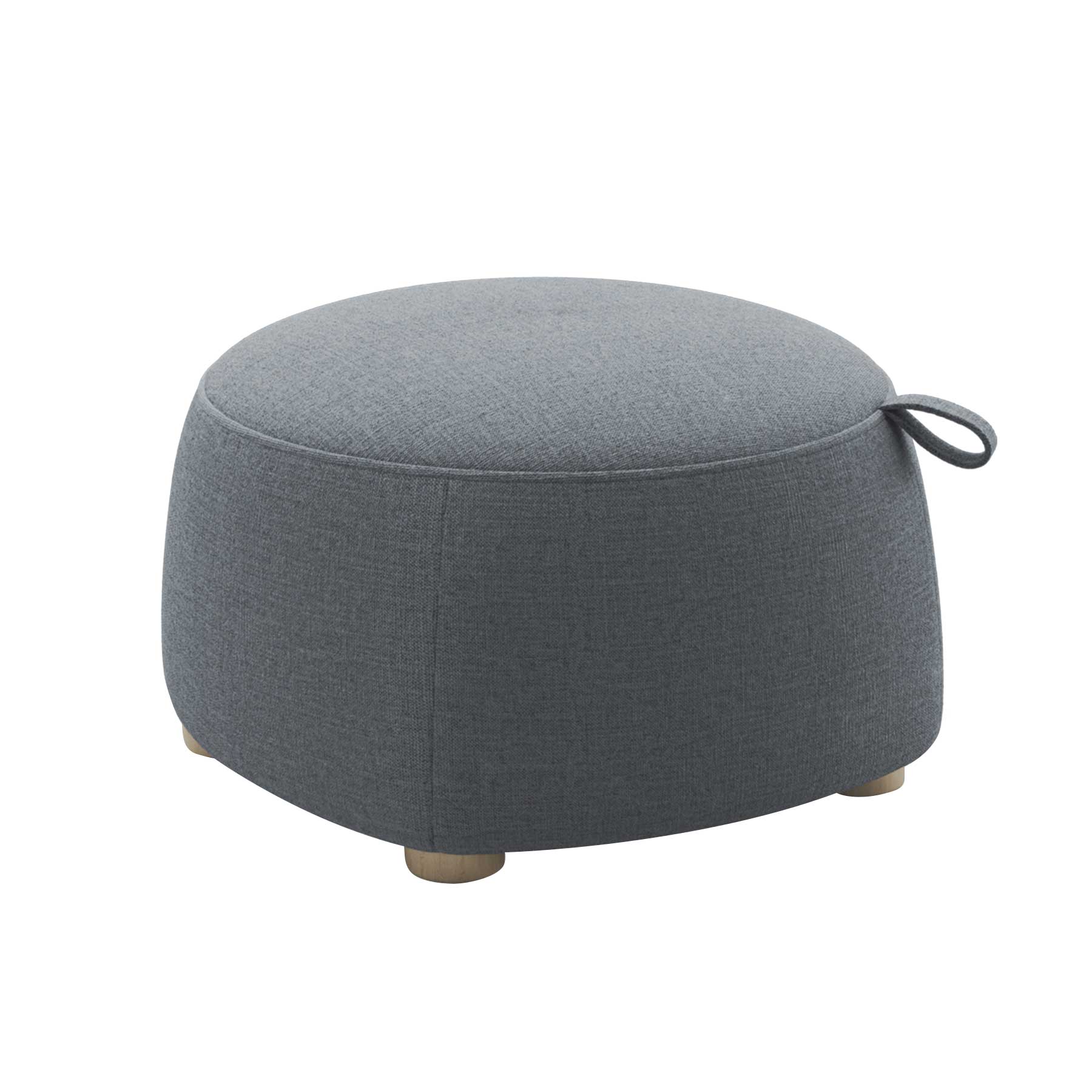 Northern - Gem Pouf - graublau/Kvadrat Brusvik 94 (92 % Schurwolle, 8 % Polyamid)/Füße Eiche/BxHxT 64x42x64cm von Northern