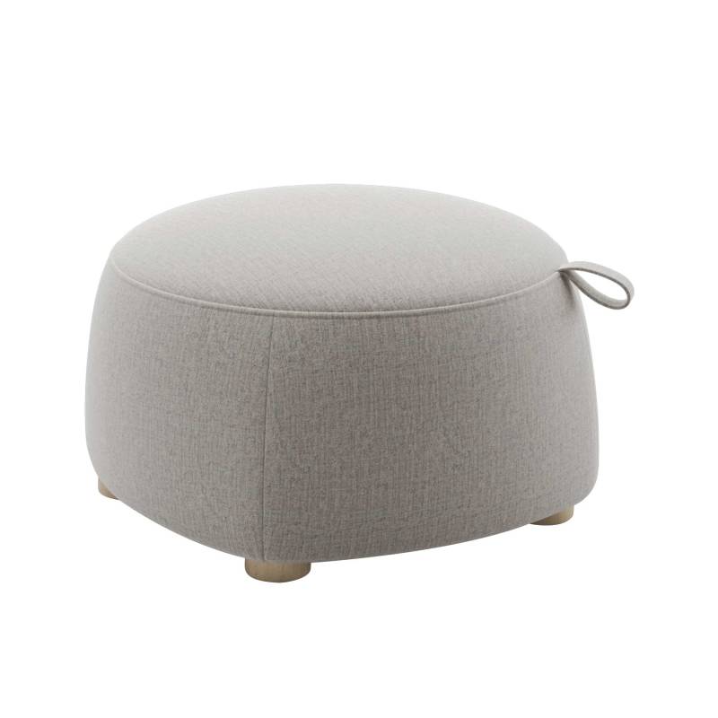 Northern - Gem Pouf - warmes hellgrau/Kvadrat Brusvik 02 (92 % Schurwolle, 8 % Polyamid)/Füße Eiche/BxHxT 64x42x64cm von Northern