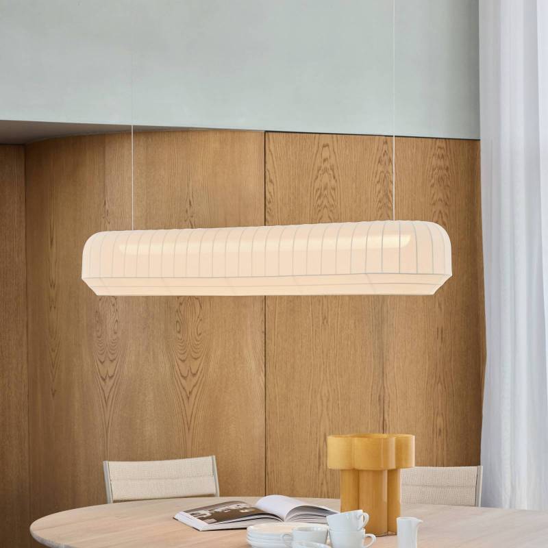 Northern LED-Hängeleuchte Tradition linear, Textil, offwhite von Northern