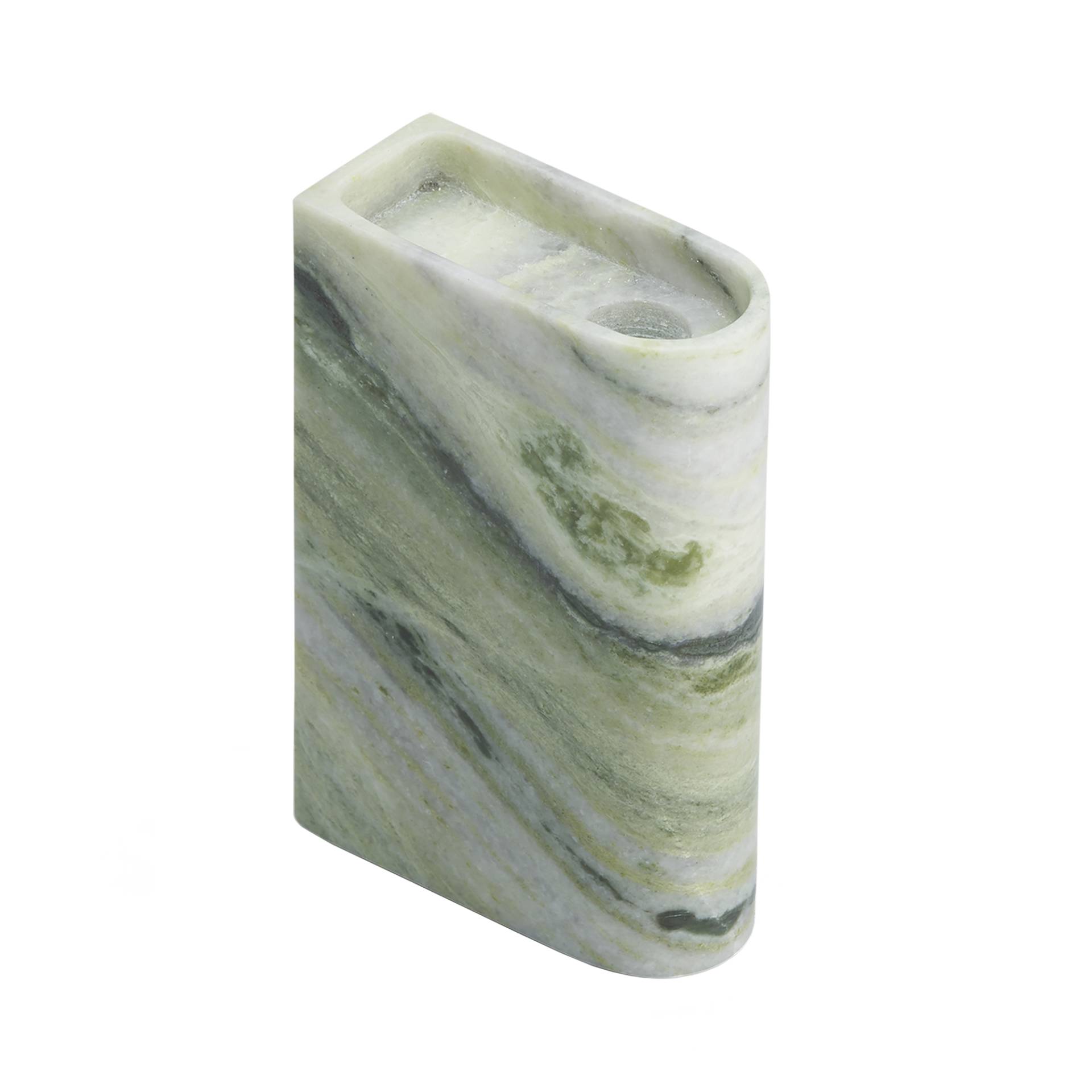 Northern - Monolith Kerzenhalter mittel - gemischtes grün/Verde Prato Marmor/BxHxT 4x13x9cm/jedes Stück ein Unikat von Northern
