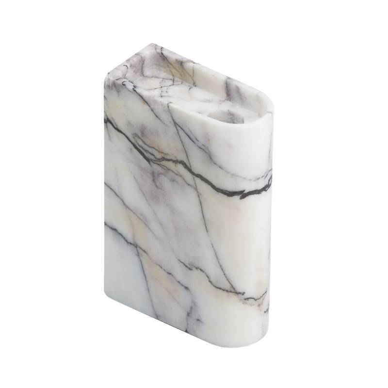 Northern - Monolith Kerzenhalter mittel - gemischtes weiß/fliederfarbener Marmor/BxHxT 4x13x9cm/jedes Stück ein Unikat von Northern