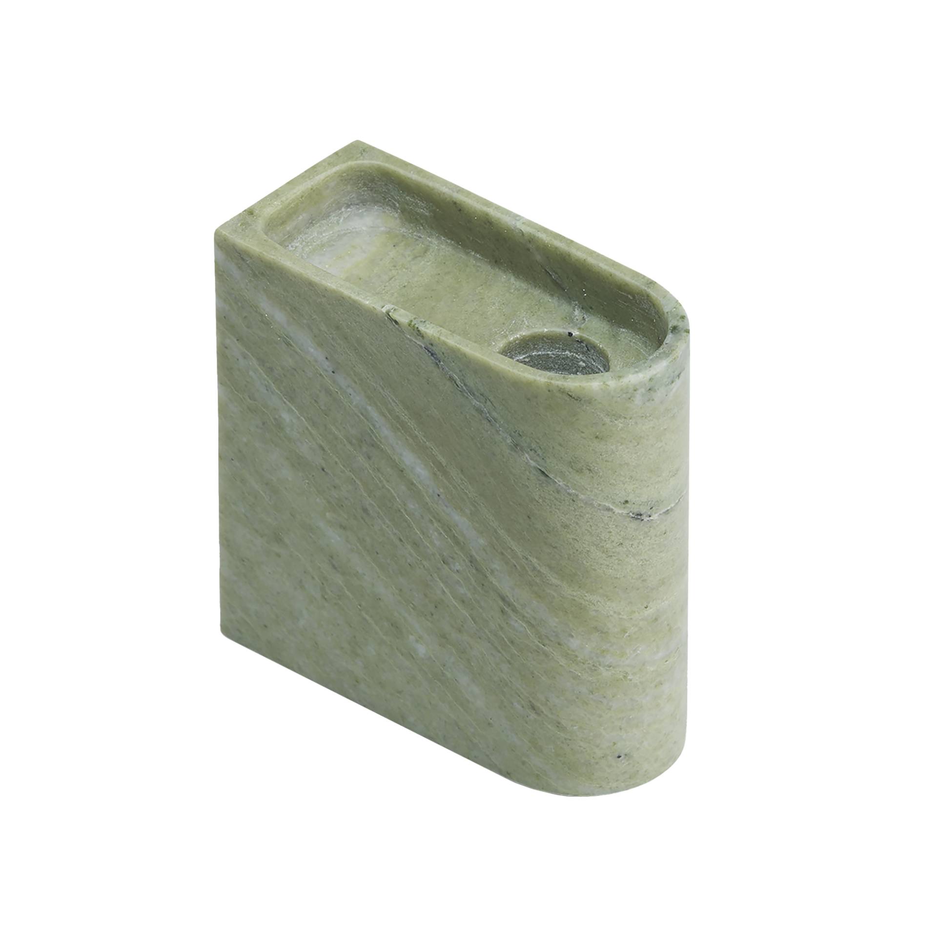 Northern - Monolith Kerzenhalter niedrig - gemischtes grün/Verde Prato Marmor/BxHxT 4x8x9cm/jedes Stück ein Unikat von Northern