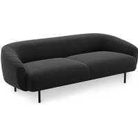 Northern - Plis 3-Sitzer Sofa, schwarz / dunkelgrau (Kvadrat Brusvik 08) von Northern