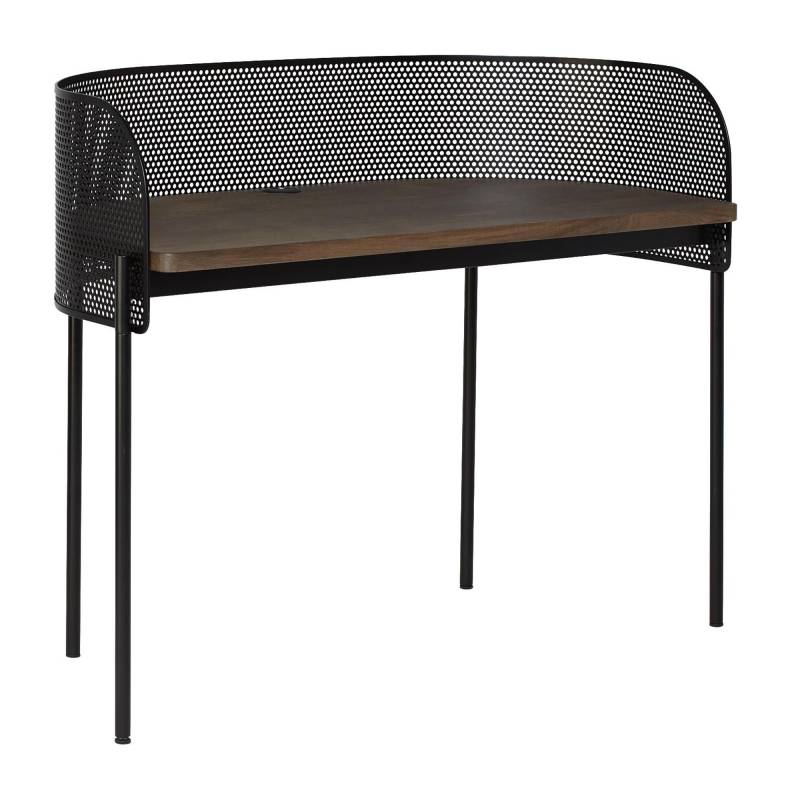 Northern - Shelter Schreibtisch - schwarz/Tischplatte Eiche geräuchert/Gestell Stahl schwarz/BxHxT 125x97x62cm von Northern