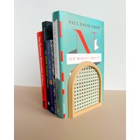 Buchstützen Bücherregal Dekoratives Buchstäbchen Decor Buchhalter Buchstube Mid Century Modern Buchstütze Buchregal von NorthernLaneStudio