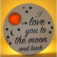 Ich Liebe Dich Bis Zum Mond Und Zurück, Wandlampe, Nachtlicht von NorthernWorkshopCA