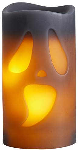 LED Halloween Dekoration Kerze Candle Echtwachs Flackerlicht warmweiß Ghostface von Northpoint