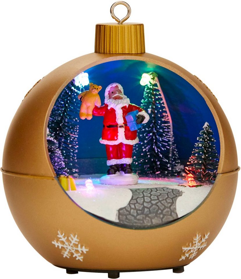 Northpoint Christbaumschmuck LED Weihnachtskugeln mit Melodie rotierenden Figuren Batteriebetrieben von Northpoint