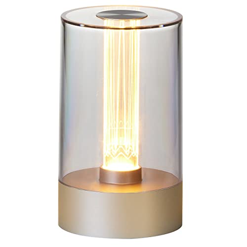 Northpoint Design LED Tischlampe Nachttischlampe Tischleuchte Warmweißes Licht mit beleuchtetem Glühdraht 1800mAh Akku Touch Schalter Ambientelicht 20lm (Gold) von Northpoint