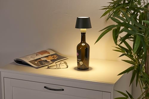 Northpoint LED Akku Flaschenlampe Tischleuchte mit Touchsensor 3000mAh Akku 200lm warmweißes Licht (3000K) stufenlos dimmbar für Innen und Außen olivegrün von Northpoint