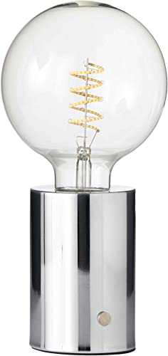 Northpoint LED Akku Tischlampe Edison Style Glühbirne mit Glühdraht bis zu 96 Stunden Laufzeit 2000mAh Touch Dimmer Ambientelicht Tischleuchte Chrom klares Glas von Northpoint
