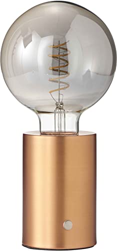 Northpoint LED Akku Tischlampe Edison Style Glühbirne mit Glühdraht bis zu 96 Stunden Laufzeit 2000mAh Touch Dimmer Ambientelicht Tischleuchte Roségold getöntes Glas von Northpoint