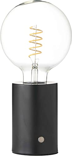 Northpoint LED Akku Tischlampe Edison Style Glühbirne mit Glühdraht bis zu 96 Stunden Laufzeit 2000mAh Touch Dimmer Ambientelicht Tischleuchte Schwarz-Matt klares Glas von Northpoint