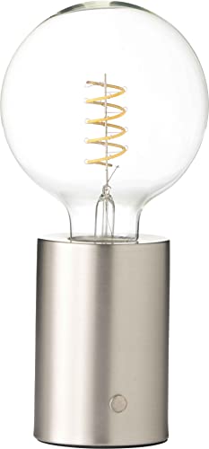 Northpoint LED Akku Tischlampe Edison Style Glühbirne mit Glühdraht bis zu 96 Stunden Laufzeit 2000mAh Touch Dimmer Ambientelicht Tischleuchte Stahl klares Glas von Northpoint