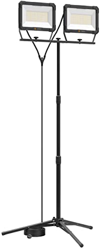 Northpoint LED Blackline Baustrahler Arbeitsstrahler mit Stativ Fluter Strahler 300W (2x 150W) Leistung 24000 Lumen Lichtstrom 170cm Stativ 5m Zuleitung AN/AUS Schalter von Northpoint