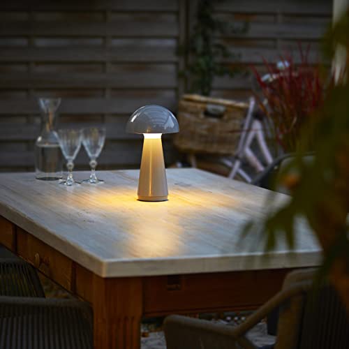 Northpoint LED Design Tischleuchte Mushroom Light dimmbar 300 Lumen für Innen und Außen 28 cm hoch Grau von Northpoint