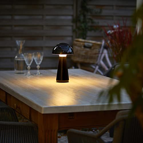 Northpoint LED Design Tischleuchte Mushroom Light dimmbar 300 Lumen für Innen und Außen 28 cm hoch Schwarz von Northpoint