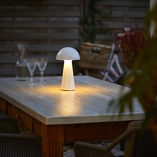 Northpoint LED Design Tischleuchte Mushroom Light dimmbar 300 Lumen für Innen und Außen 28 cm hoch Weiß von Northpoint