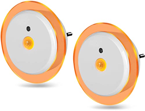 Northpoint LED Nachtlicht Bernsteinweißes Licht (1500-1800K) 2er-Set Rund mit Dämmerungssensor und Bewegungsmelder Reichweite 3m Steckdosenbetrieben von Northpoint