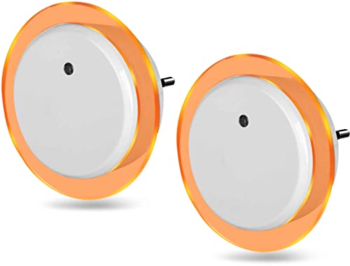 Northpoint LED Nachtlicht Bernsteinweißes Licht (1500-1800K) 2er-Set Rund mit Dämmerungssensor und zusätzlichen USB-Anschlüssen von Northpoint