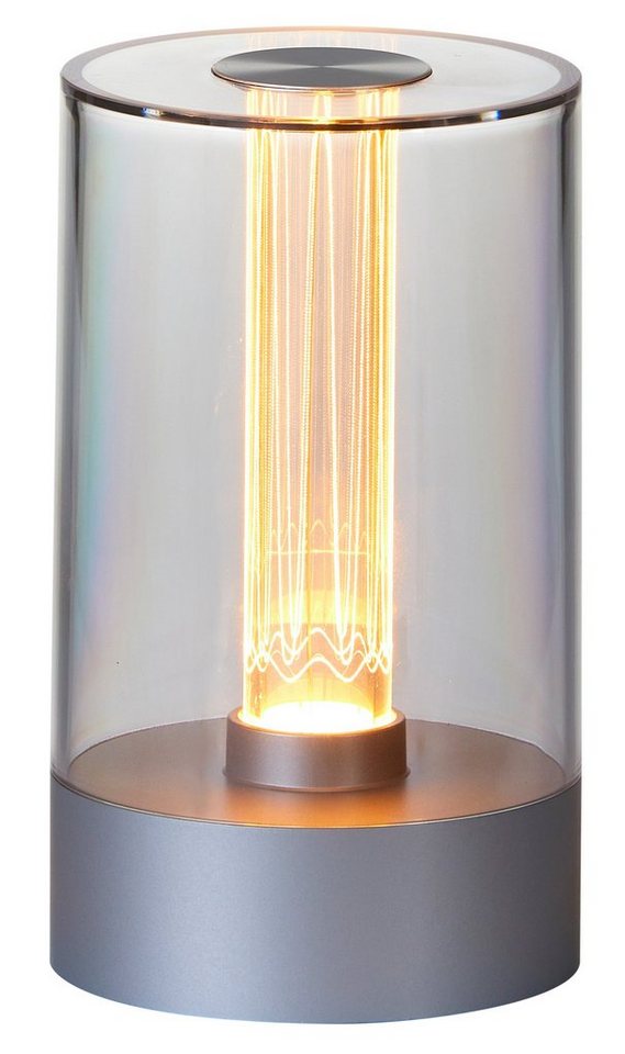Northpoint LED Nachttischlampe LED Akku Design Tischlampe Tischleuchte mit Glühdraht 1800mAh Silber von Northpoint