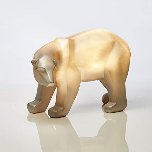 Northpoint LED Polyresin Figur Polarbär Silber mit integrierter warmweißer Lampe Dekoration Ambiente Batteriebetrieben von Northpoint