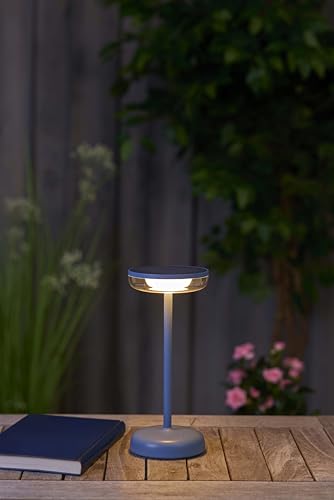 Northpoint LED Solar Tischlampe Tischleuchte mit Akku Cocktaillampe USB-C stufenlos dimmbar wetterfest Outdoor (2er-Set blau) von Northpoint