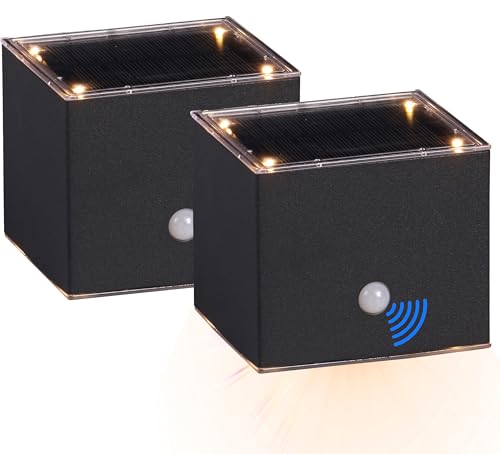Northpoint LED Solar Wandleuchte mit Bewegungsmelder Up & Down-Technik warmweiß, Ideal für Eingangsbereiche und Terrassen (Würfel 2er-Set) von Northpoint