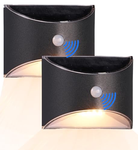 Northpoint LED Solar Wandleuchte mit Bewegungsmelder Up & Down-Technik warmweiß, Ideal für Eingangsbereiche und Terrassen 2er-Set von Northpoint
