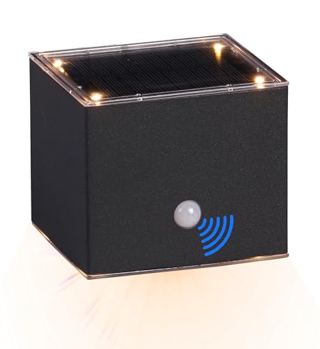 Northpoint LED Solar Wandleuchte mit Bewegungsmelder Up & Down-Technik warmweiß, Ideal für Eingangsbereiche und Terrassen Würfel von Northpoint