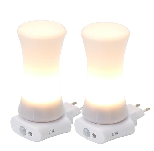 Northpoint LED Steckdosen Nachtlicht Taschenlampe Weiß Wandleuchte Multifunktion Bewegungsmelder Induktionsladung Akku Notlicht Notlampe Stromausfall (Multileuchte Zylinder 2er-Set) von Northpoint