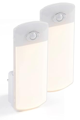 Northpoint LED Steckdosen Nachtlicht Taschenlampe Weiß Wandleuchte Multifunktion Bewegungsmelder Induktionsladung Akku Notlicht Notlampe Stromausfall (Smarthphone Groß Warmweiß 2er-Set) von Northpoint