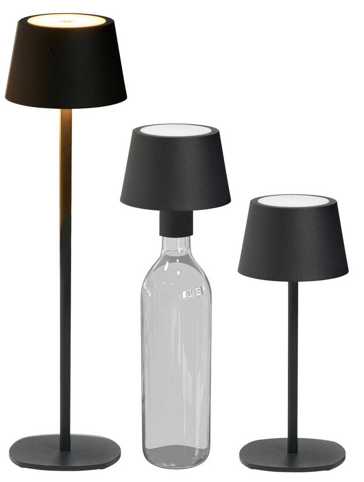 Northpoint LED Tischleuchte LED Akku Tischlampe Flaschenleuchte 3in1 45cm warmweiß von Northpoint