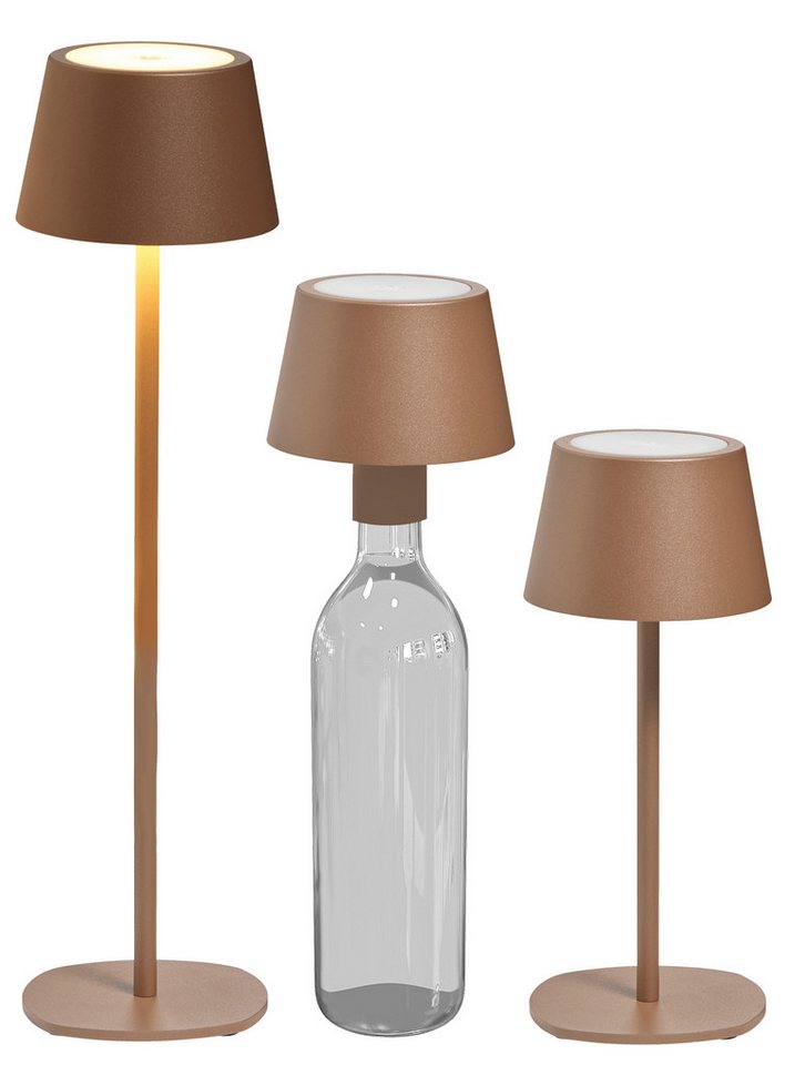 Northpoint LED Tischleuchte LED Akku Tischlampe Flaschenleuchte 3in1 45cm warmweiß von Northpoint