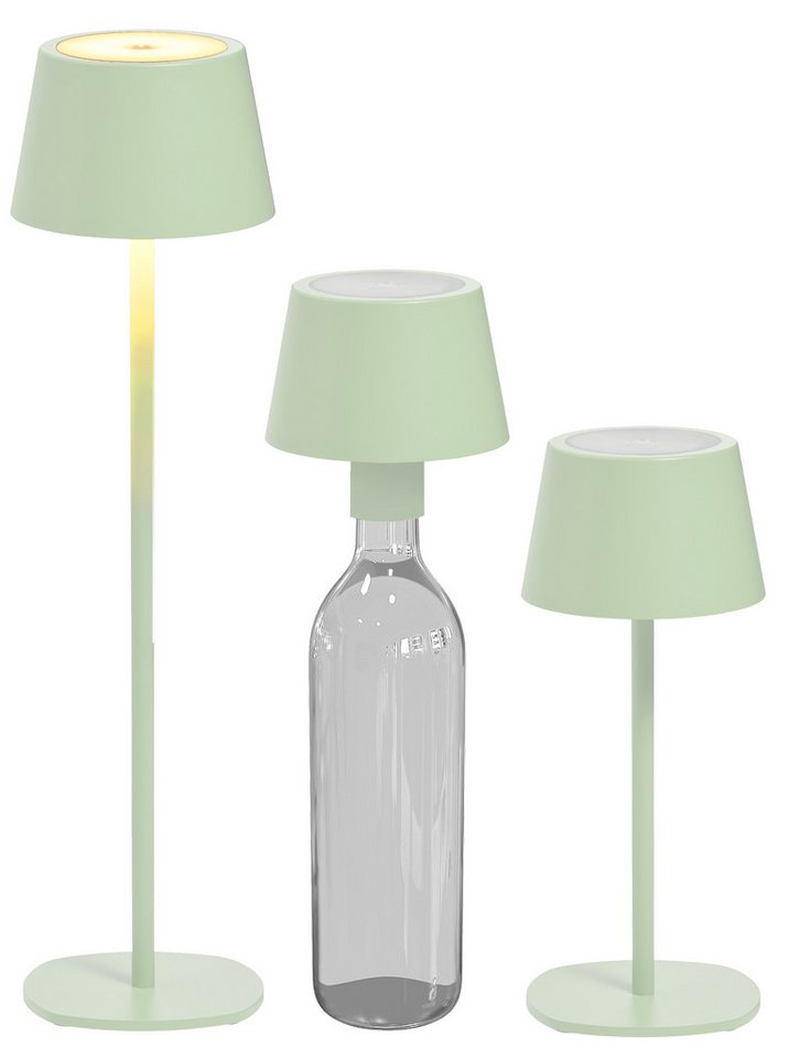 Northpoint LED Tischleuchte LED Akku Tischlampe Flaschenleuchte 3in1 45cm warmweiß von Northpoint