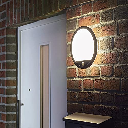 Northpoint LED Wandleuchte Wandlampe mit Bewegungsmelder für Innen- und Außen 4000K Lichtfarbe 15W 1500 Lumen 28cm Durchmesser IP65 von Northpoint