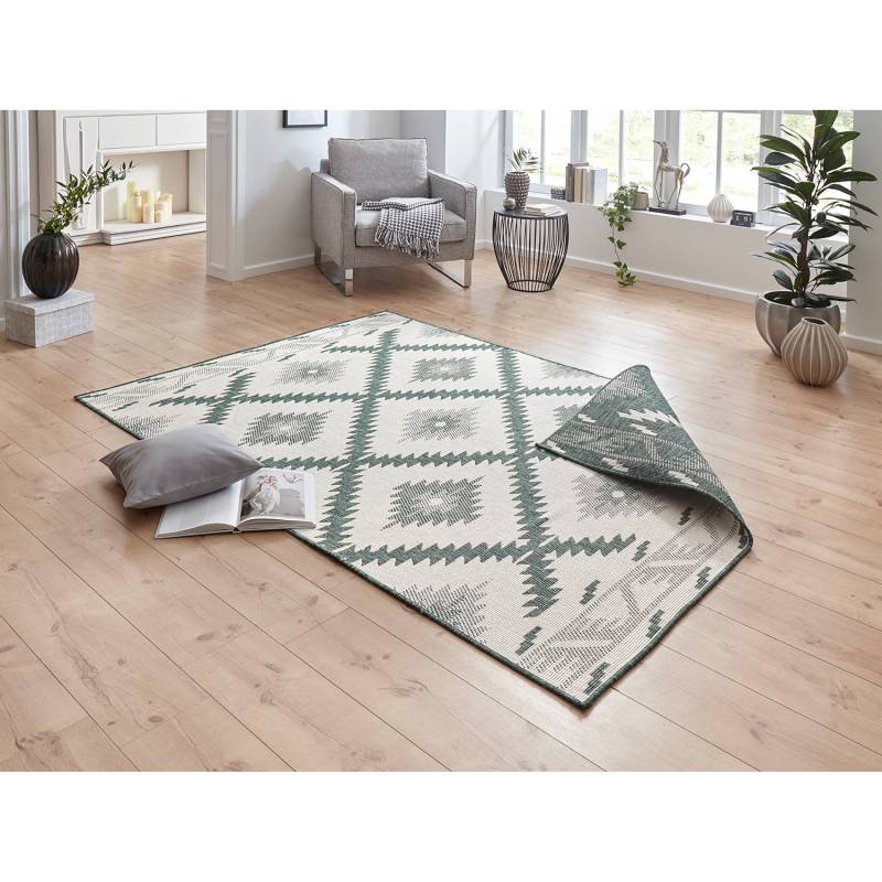 home24 In-/Outdoorteppich Malibu Grün/Dunkelgrün Webstoff 120 x 170cm von home24